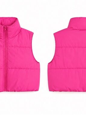 SHEIN Hot Pink Kids Puffer Vest